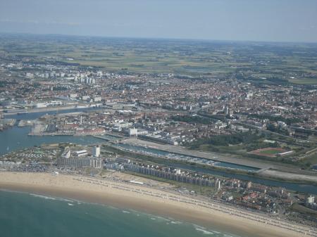 La plage de Calais vu du ciel